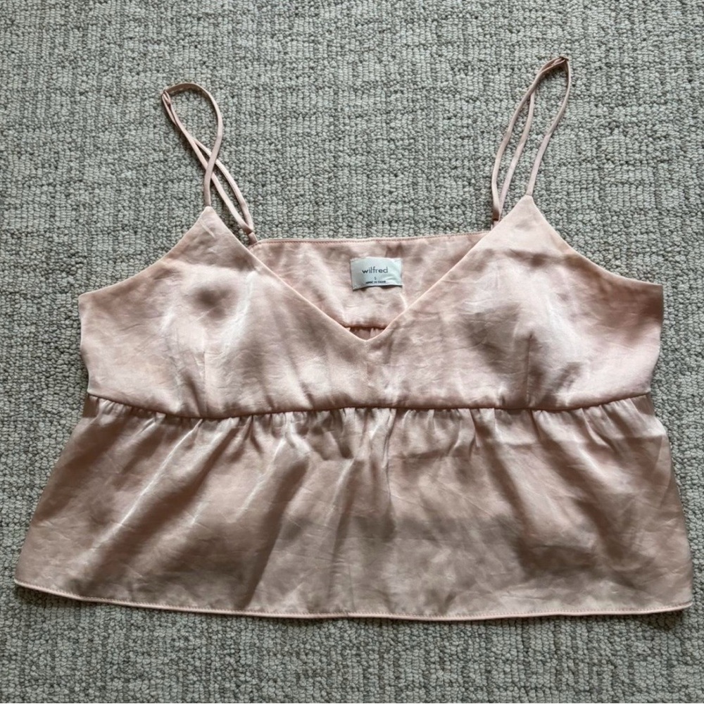 Aritzia Light Pink Babydoll Crop Top